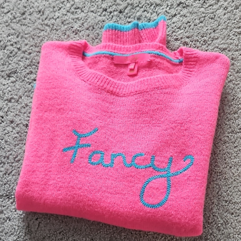 Lilly Pulitzer Pink and Blue Cowl Neck Sweater